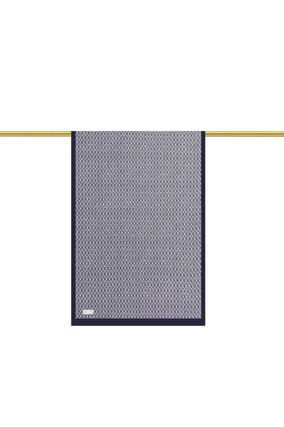 Bursa İpek Şal de mătase din twill cu model de fagure bleumarin