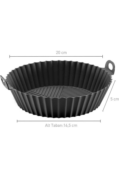 KORKMAZ Airfryer Silikon Pişirme Kabı 2’li Set (1 Kırmızı + 1 Siyah)