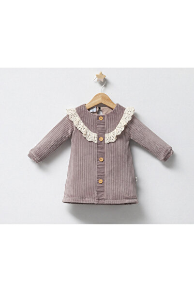 Tongs Baby Fitilli Kadife Fistolu Bebek Elbise