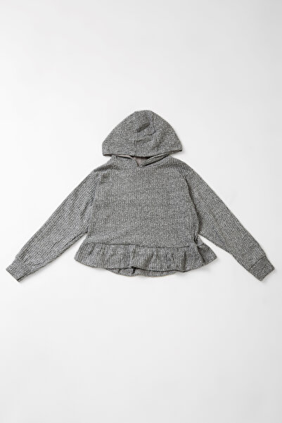 Tinymuyt Kız Çocuk Kapüşonlu Fitilli Örme Sweatshirt