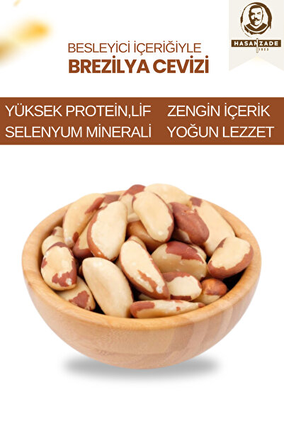 Hasanzade Doğal Duble Brezilya Cevizi Çiğ 200 gr Sağlıklı Atıştırmalık