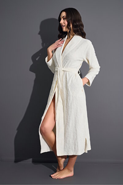 Nuşa Jacquard Size Bamboo Cotton Dressing Gown