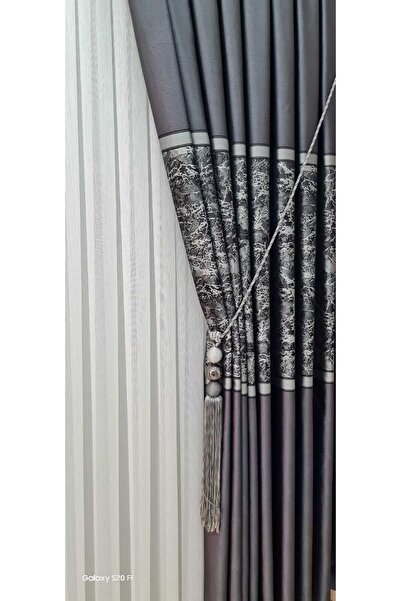 ISSA TEKSTIL Issa Fon Perde Pano Antrasit Gri ((tek Kanat))(sık Pile) En (100...