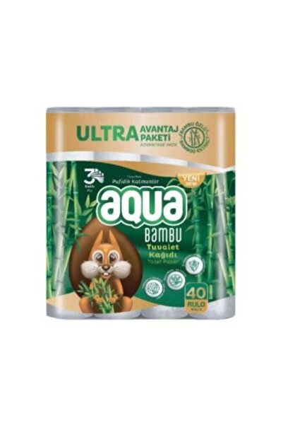 Aqua - TUVALET KAĞIDI 3KATLI BAMBU 40LI - 1 PAKET