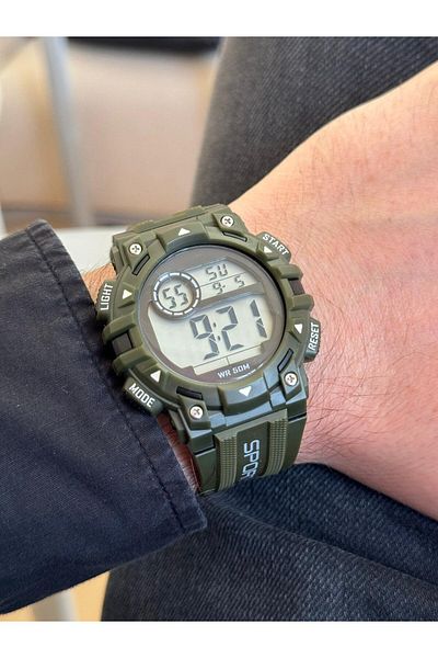 Korikom Digital Waterproof Army Green Youth Wrist Watch SPEC000314 - Alarm, Chronometer, LED