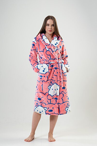 VİENETTA Γυναικεία Welsoft με κουκούλα ροζ ρόμπα 2C0T2N0O93