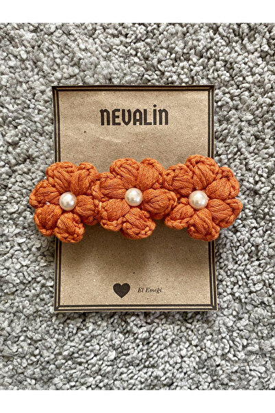 Nevdusha Design إبزيم أوتوماتيكي محبوك ملون للفتيات مع اللؤلؤ والزهور
