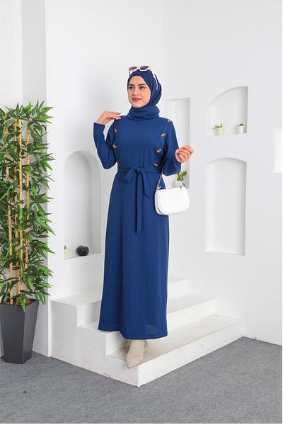 ENSA TESETTUR Πλεκτό Φόρεμα Μπλε Navy Blue
