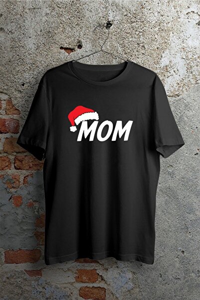 blausee wear Πρωτοχρονιάτικο κοστούμι Mom 2023 oversized Μαύρο μπλουζάκι Unisex