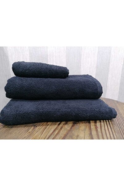 MEŞELİ TEKSTİL Чорний набір рушників з 3 предметів 1 шт. 50x90 1 шт. 70x140 1 шт. 90x150