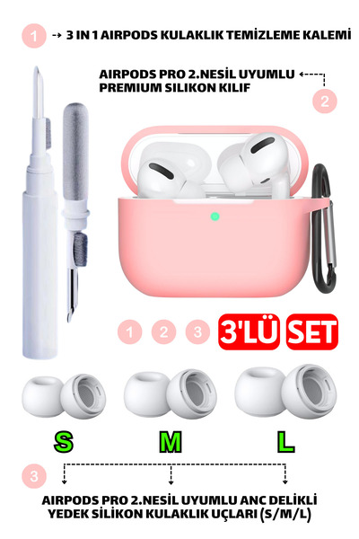 EWEC Pro 2.Nesil Uyumlu Silikon Kılıf, Anc Delik Yedek Silikon Uçları (S,M,L)...