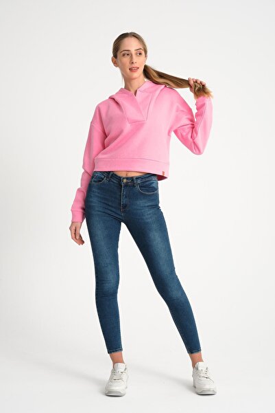 COOLHILL Ružičasta ženska majica sa V-izrezom Sa kapuljačom