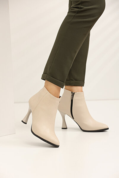en7 Beige Women's Heeled Boots 2592