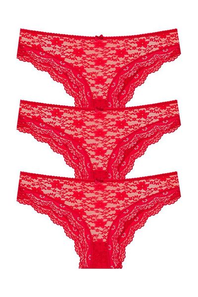 Miss Blue Moon New Year's Special Collection Red Panties 3-Piece 444