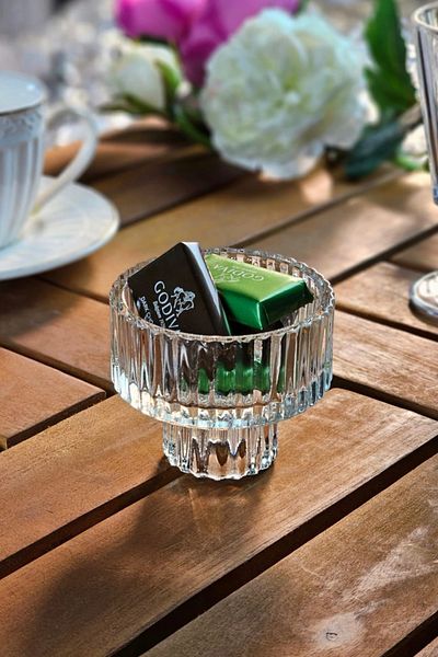 Gülümseten Avm 3-Piece Coffee and Turkish Delight Holder Origami Patterned Dragee Dispenser | Coffee Side Sugar Bowl | treat
