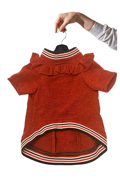 Bi Dolap Ponçik Frill Detail Tile Knitwear Cat Dog Clothes & Sweater