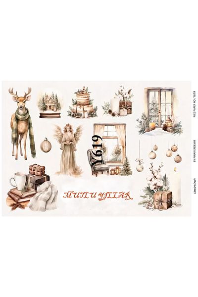 LİNEART LineArt Brass Decopage Paper LA-Y619