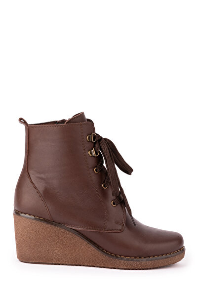 Elile Shoes Hakiki Deri 34-35-41-42-Numara Dolgu Topuk Kışlık Kadın Bot