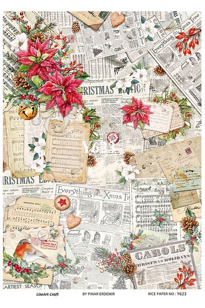 LİNEART LineArt Brass Decopage Paper LA-Y623