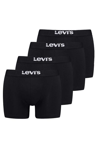 Levi's Herren Boxershorts, 4er Pack - Solid Basic Boxer Brief ECOM, Organic