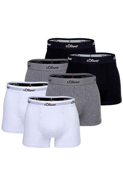s.Oliver Herren Boxershorts, 6er Pack - Boxerbrief, Baumwoll-Stretch