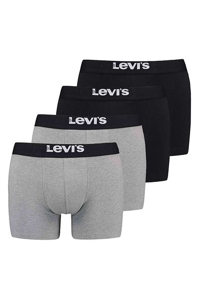 Levi's Herren Boxershorts, 4er Pack - Solid Basic Boxer Brief ECOM, Organic