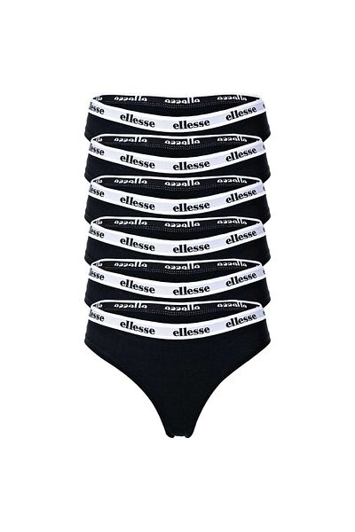 Ellesse Damen Strings, 6er Pack - HILLAR, Unterwäsche, Cotton Stretch, Logobund