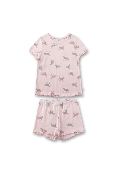 Sanetta Mädchen Schlafanzug, 2-tlg. Set - Shorty, kurz, Kinder, Baumwolle, Allover