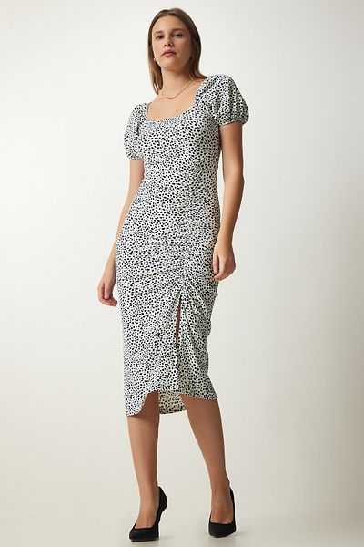 Happiness İstanbul Rochie tricotată de vară Saran, albastru bleumarin, pentru femei DD01202