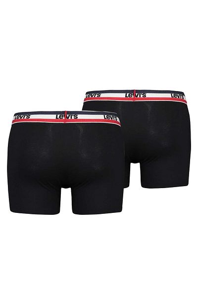 Levi's LEVI´S Herren Boxershorts, 2er Pack - Sportswear Boxer Brief Organic, Logobund
