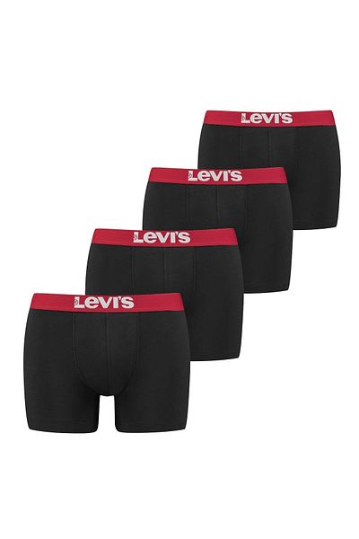 Levi's ECOM Organic Herren Boxershorts – 4er-Pack, solide Basic-Unterhose