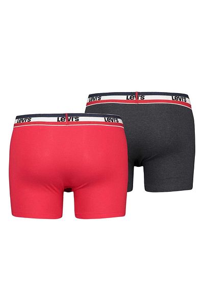 Levi's LEVI´S Herren Boxershorts, 2er Pack - Sportswear Boxer Brief Organic, Logobund