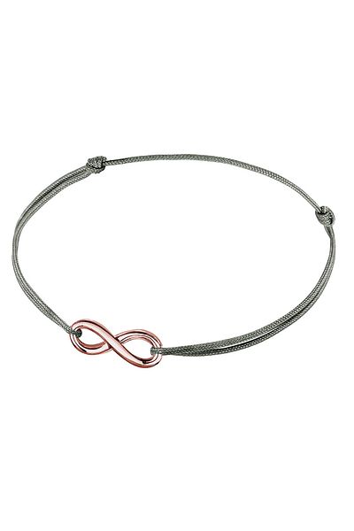 ELLI Infinity Trend Nylon-Armband – 925er Silber, rosévergoldet