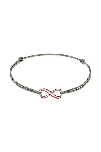 ELLI Infinity Trend Nylon-Armband – 925er Silber, rosévergoldet
