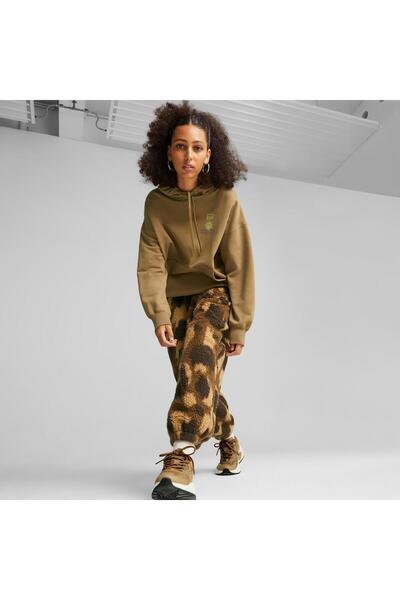 Puma DOWNTOWN AOP Sherpa Pants Chocolate Chip