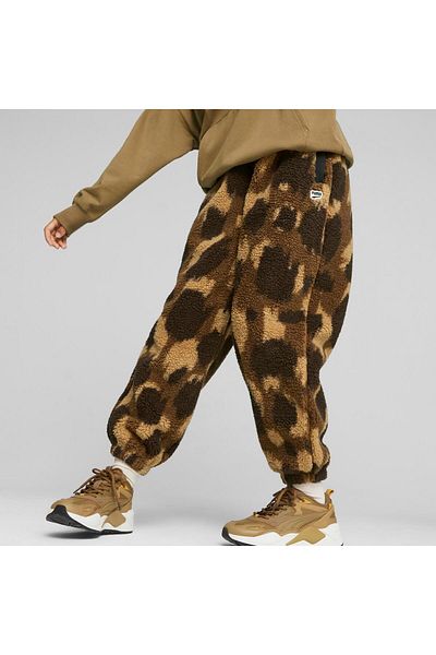 Puma DOWNTOWN AOP Sherpa Pants Chocolate Chip