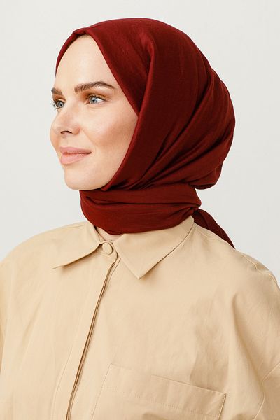 VALORSCARF Red Berry Cotton Check Shawl