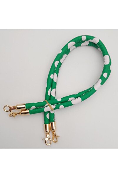 angel çanta aksesuar Double Cord Bag Handle Green White Leopard Light Gold Metal