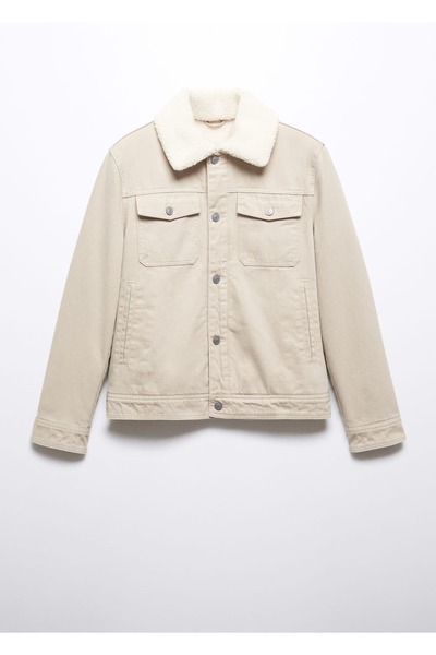 MANGO Man Kürklü denim ceket