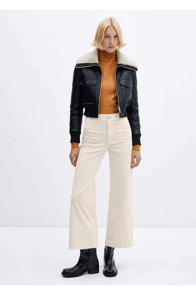 MANGO Woman Corduroy Culotte - Comfortable Trousers