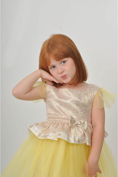 Filizdens Kids Girls' Dress Tutu Jacquard Evening Dress Wedding Birthday Prom Gown