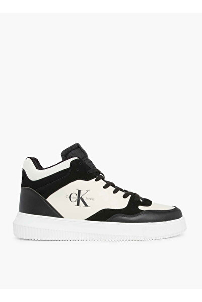 Calvin Klein Siyah Erkek Deri Sneaker CHUNKY MID CUPSOLE COUI LTH MIX