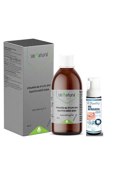 VeNatura Vitamin B6 (P-5-O) Liquid Supplement 150 ml - Teeth Whitening Foam Gift