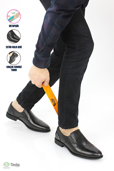 Forelli Erkek Hakiki Deri Ortopedik Bağsız Klasik Ayakkabı