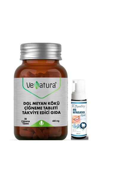 VeNatura Dgl Licorice 90 Pieces Chewing Tablets - Supplementing and Teeth Whitening Food Gift