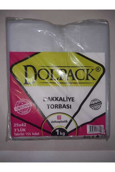 DOLPAK NAYLON TORBA 3 KG LIK - BOYUTLARI 25*42 - HER PAKET 1 KG.