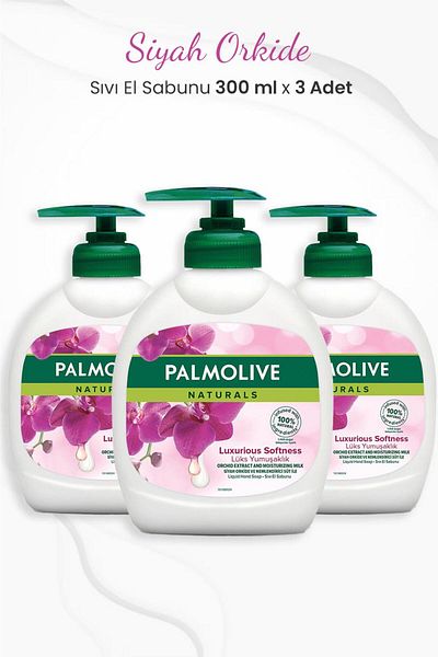 Palmolive Naturals Black Orchid Luxury Softness Liquid Soap 300 ml x 3 Pieces