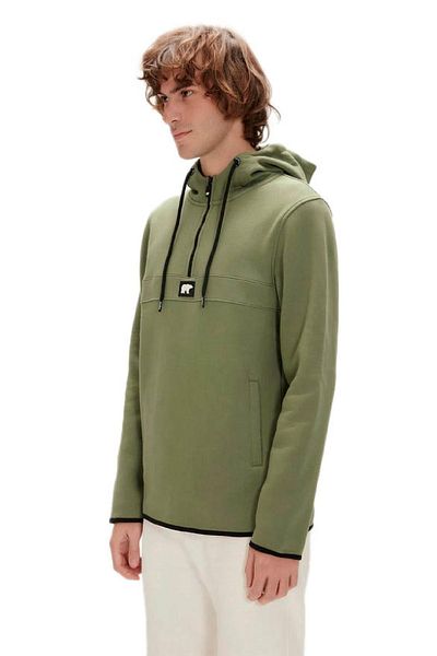Bad Bear 19.02.27.027 Halfzip Half Zipper Hoodie Khaki Men's Sweatshirt