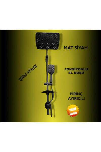 Flipo Flip Siyah  Paslanmaz Tepe Duş Seti Robot Duş Takımı Duş Set Banyo Fıskiyesi