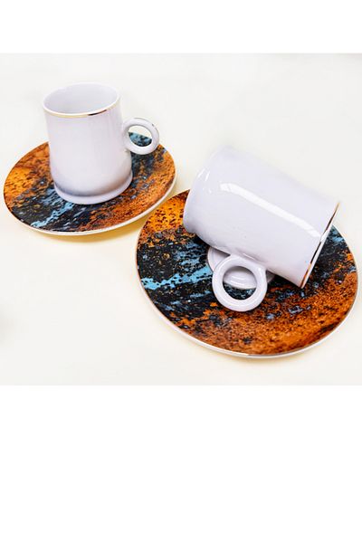 GÖNÜL TWO PERSON MODERN CUP SET BLACK - 1